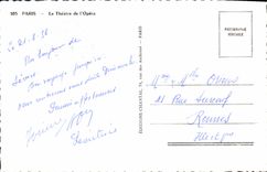 MODERN CARD Paris the Theater of the Opera