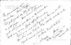 POSTAL MODERNA Avranches el jardín botánico y la iglesia de Notre Dame de los campos