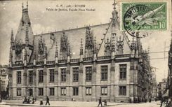 VINTAGE POSTCARD Rouen Law courts Frontage Places Verdrel