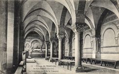 VINTAGE POSTCARD Abbaye Of the Benedictines De Solesmes the refectory Dimensions fresco