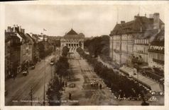 VINTAGE POSTCARD Strasbourg Places Broglie And the Theater