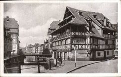 VINTAGE POSTCARD Strasbourg Bath With the Plants Old woman House