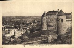 Opinión de Dieppe de la POSTAL de la VENDIMIA y el castillo