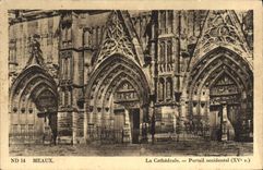 VINTAGE POSTCARD Meaux the Cathedral Western Gate