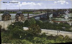 VINTAGE POSTCARD Mainz Strassenbrucke