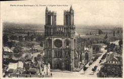 VINTAGE POSTCARD Mantes the Notre Dame Church