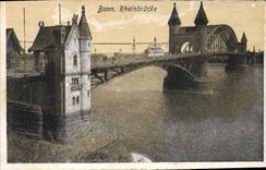 VINTAGE POSTCARD Bonn Rheinbrucke