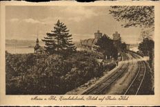 VINTAGE POSTCARD Mainz has Rh Eisenbahnbrucke Blick auf Ruder Klub