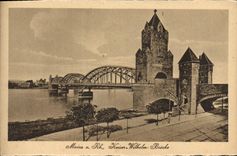VINTAGE POSTCARD Mainz has Rh Kaiser Wilhem Brucke
