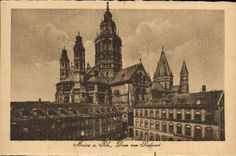 VINTAGE POSTCARD Mainz has Rh Dom von Sudwest
