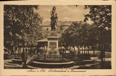 VINTAGE POSTCARD Mainz has Rh Schillerdenkmal