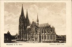 VINTAGE POSTCARD Cologne one the Rhine Cathedral South Side