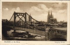 VINTAGE POSTCARD Cologne one the Rhine Hanging Bridge
