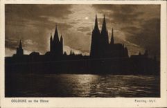 VINTAGE POSTCARD Cologne one the Rhine Evening Idyll