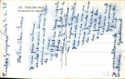 VINTAGE POSTCARD Toulon Boulevard of the Littoral Palm tree