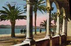 VINTAGE POSTCARD Cannes Logia Walk of the Small cross