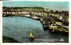 VINTAGE POSTCARD Dieppe View of Before Port and the Quay Herni IV Boats