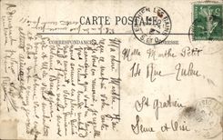 POSTAL Enghien de la VENDIMIA una esquina del lago