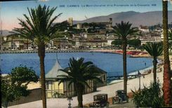 VINTAGE POSTCARD Cannes the Mount Knight and the Walk of the Automobile Small cross