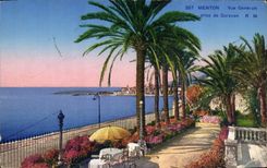 VINTAGE POSTCARD Menton View taken of Garavan