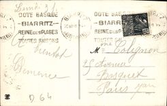 VINTAGE POSTCARD Biarritz Rock Of the Virgin
