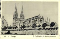 VINTAGE POSTCARD Quimper the Cathedral and Old walls