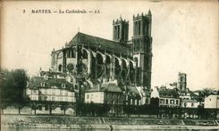 VINTAGE POSTCARD Mantes the Cathedral