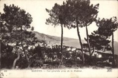 VINTAGE POSTCARD Menton View Taken of the Madonna