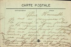 Panorama de Lyon de la POSTAL de la VENDIMIA del lugar de Bellecour vista del elevador de la torre de Fourvieres