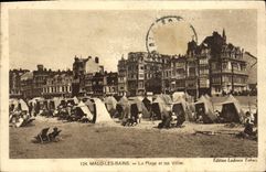 VINTAGE POSTCARD Malo Les Bains the Beach and Villas