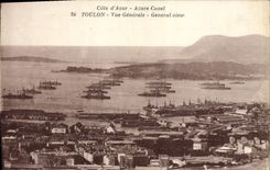 VINTAGE POSTCARD Toulon View Boats