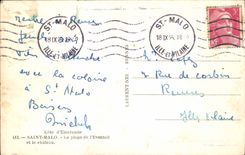 VINTAGE POSTCARD Holy Malo the beach of the range and the castle