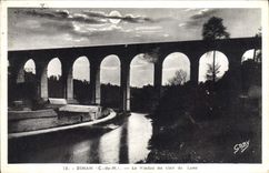 VINTAGE POSTCARD Dinan the Viaduct with the Moonlight