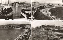 MODERN CARD Cannes the port the small cross and the Mount Knight