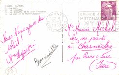 MODERN CARD Cannes the port the small cross and the Mount Knight