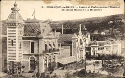 VINTAGE POSTCARD Besancon les Bains Casino and Hydropathic establishment of the Saline Baths of Mouillere