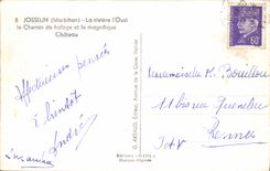 MODERN CARD Josselin the River Oust the Tow path and the Splendid castle