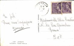 VINTAGE POSTCARD Josselin the castle lower Frontage