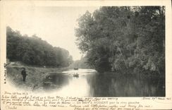 VINTAGE POSTCARD the Turn of the Marne De Bry has Nogent by the Pecheur left bank Fishes