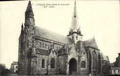 VINTAGE POSTCARD Collegial Saint Aubin de Guerande