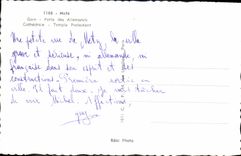 MODERN CARD Metz Parks Gate of German Cathedrale Protestant Temple