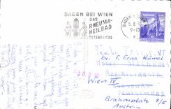 MODERN CARD Kurstadt Baden EIB wien Teich im Doblhoffpark