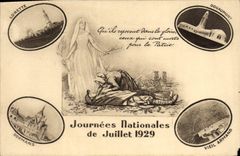 VINTAGE POSTCARD National Days of July 1929 Lorette Dormans Douaumont Old Armand Militaria