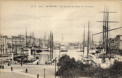 VINTAGE POSTCARD Le Havre View of the Basin the Commercial Boats