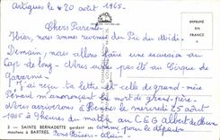 POSTAL MODERNA Sainte Bernadette que guarda sus ovejas tiene Moutons de Bartres