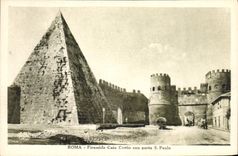 El coa de Roma Piramide Caio Cestio de la POSTAL de la VENDIMIA llevó S Pablo