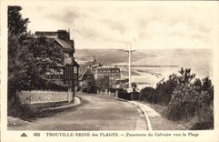 Reina de Trouville de la POSTAL de la VENDIMIA del panorama de las playas del martirio hacia la playa