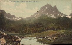 VINTAGE POSTCARD the Pyrenees the Peak of the South of Ossau