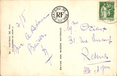 Castillo de la POSTAL de la VENDIMIA de Pau el cuarto de Enrique IV