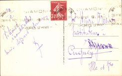 POSTAL Chamonix Mont Blanc Planpraz de la VENDIMIA visto en cabra de la cabra de Mont Blanc